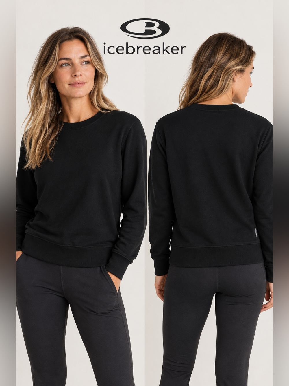 Icebreaker Black Crewneck Sweatshirt for Women